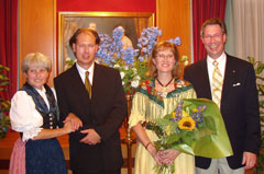 Frau Maria Sams, Herr Ralph Petruschka, Frau Eva Magnusson och Herr Bo Magnusson, Stadtmuseum Bad Ischl 19 augusti 2004.