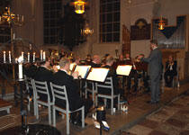 Berga Brassband under ledning av Samuel Petersson i sterkers Kyrka den 2 november 2008.