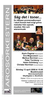 Sg det i toner... Konsert Arosorkestern Musikmuseet i Stockholm den 13 april 2008.