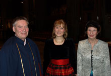 Lars berg, Eva Magnusson och Helena Eriksson efter konserten i Linkpings domkyrka den 20 december 2008.