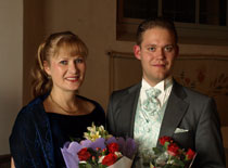 Eva Magnusson och Samuel Petersson i sterkers kyrka den 2 november 2008.