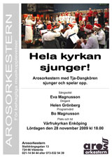 Program sidan 1, Hela kyrkan sjunger Vrfrukyrkan Enkping 28 november 2009.