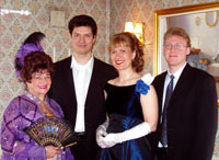 Anne-Lie Kinnunen, Michael Schmidberger, Eva Magnusson och Samuel Sknberg p Solnadals Vrdshus den 8 maj 2005.
