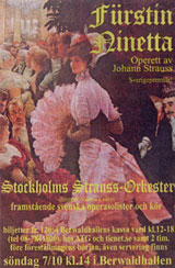 Operetten Frstin Ninetta av Johann Strauss d y. Sverigepremir i Berwaldhallen den 7 oktober 2007.