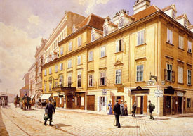 Theater an der Wien i Wien ungefär vid den tid då operetten Fürstin Ninetta av Johann Strauss d y uppfördes där.