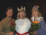 Magnus Palmkvist, solist p trumpet, Helen Grnberg, dirigent och Eva Magnusson, sngsolist vid Julkonsert med Arosorkestern i Vsters den 15 december 2007.